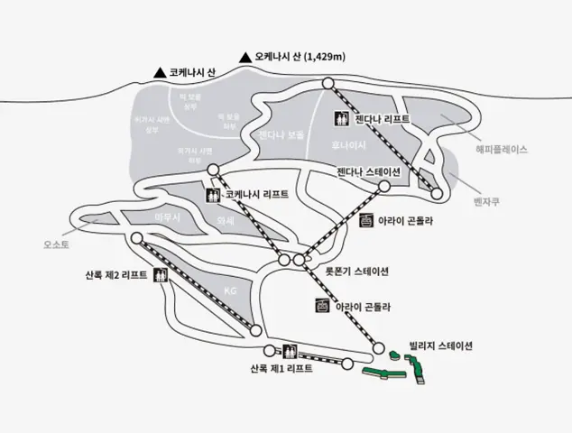롯데아라이리조트 - 마운틴 - 슬로프 정보, 실시간 웹 캠 | 롯데아라이리조트