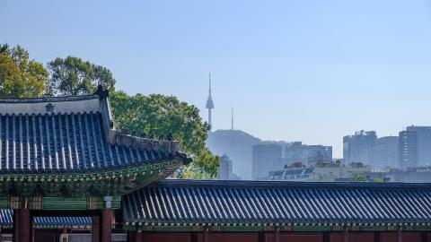 서울, 남산타워, 도시, 경복궁
